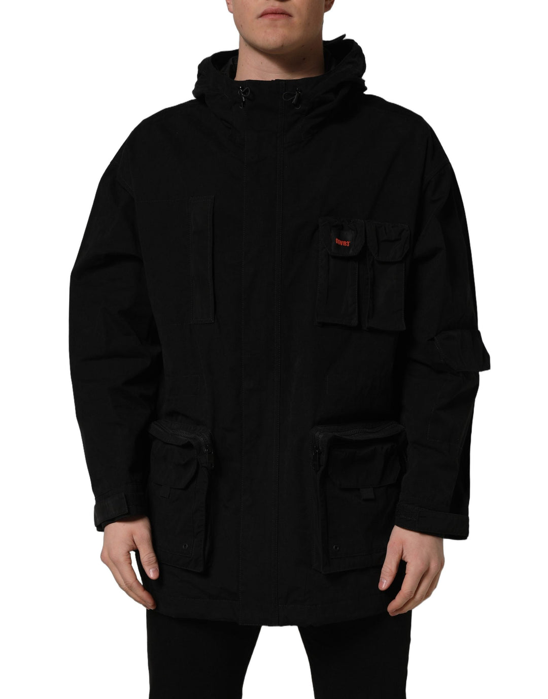 Men’s Dolce &amp; Gabbana Black Nylon Men Hooded Windbreaker Jacket