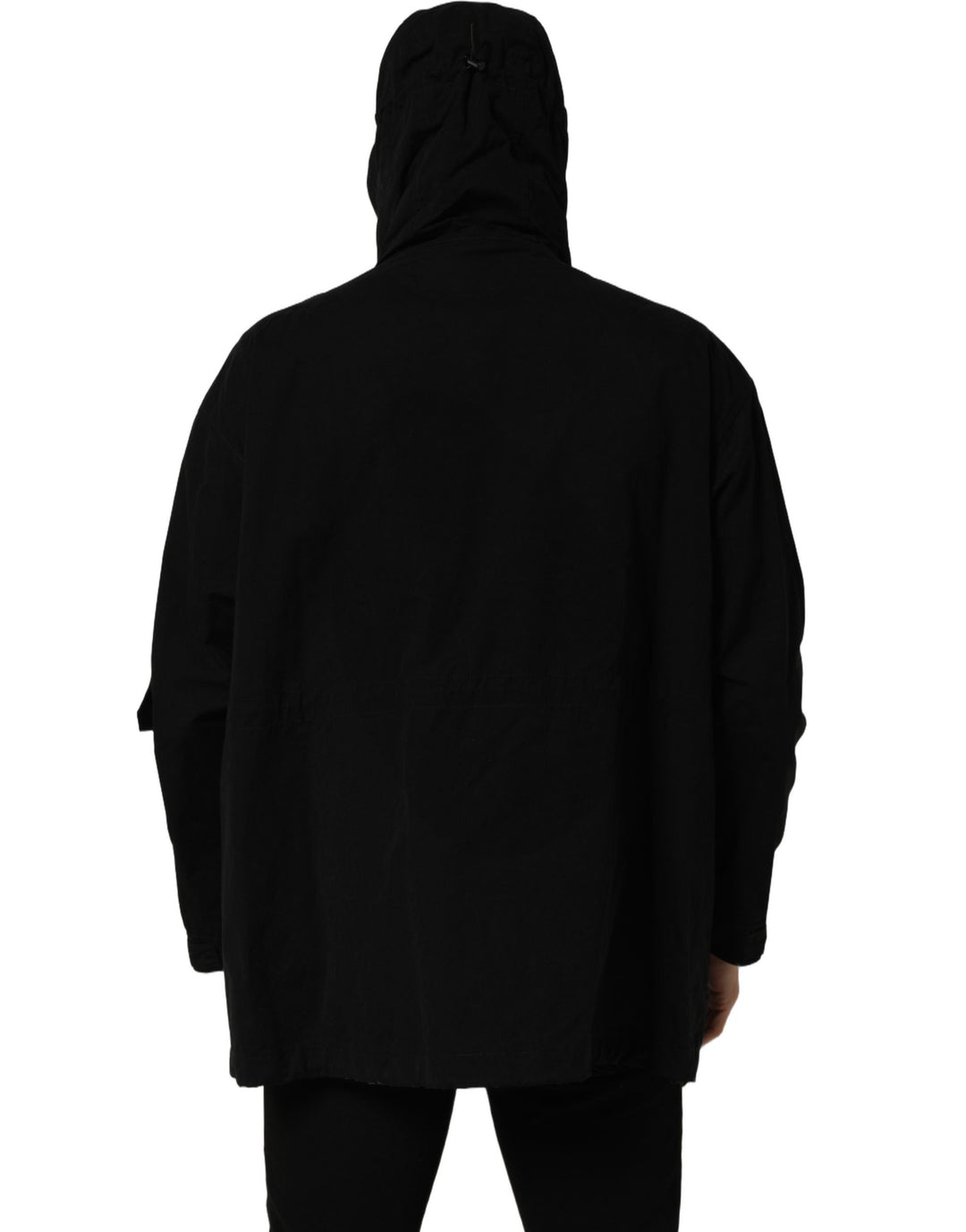 Men’s Dolce &amp; Gabbana Black Nylon Men Hooded Windbreaker Jacket
