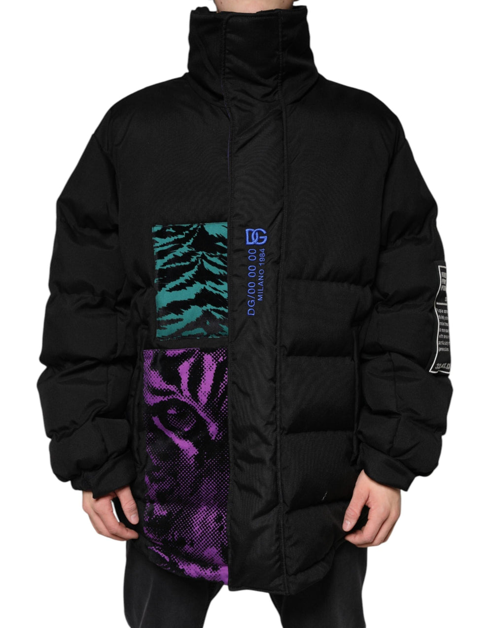 Men’s Dolce & Gabbana Black Nylon Puffer Men Full Zip Jacket