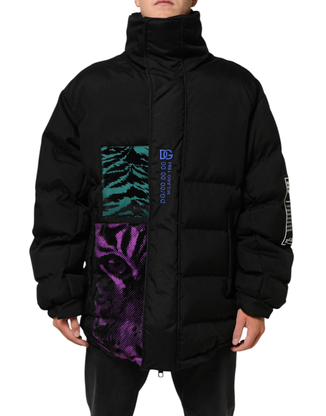 Men’s Dolce &amp; Gabbana Black Nylon Puffer Men Full Zip Jacket