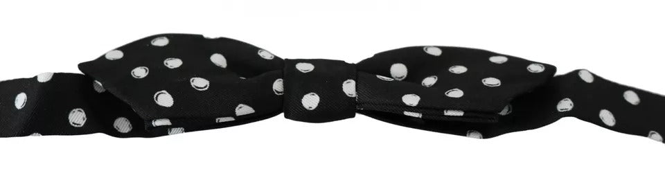 Men’s Dolce & Gabbana Black Polka Dots Adjustable Neck Bow Tie