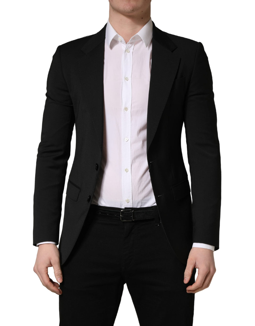 Men’s Dolce &amp; Gabbana Black Polyester 2 Buttons Men Suit Jacket