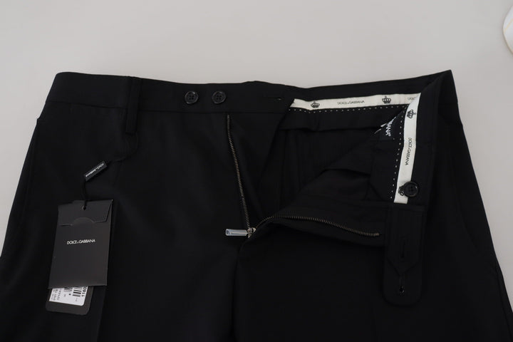 Men’s Dolce &amp; Gabbana Black Polyester Chino Formal Pants