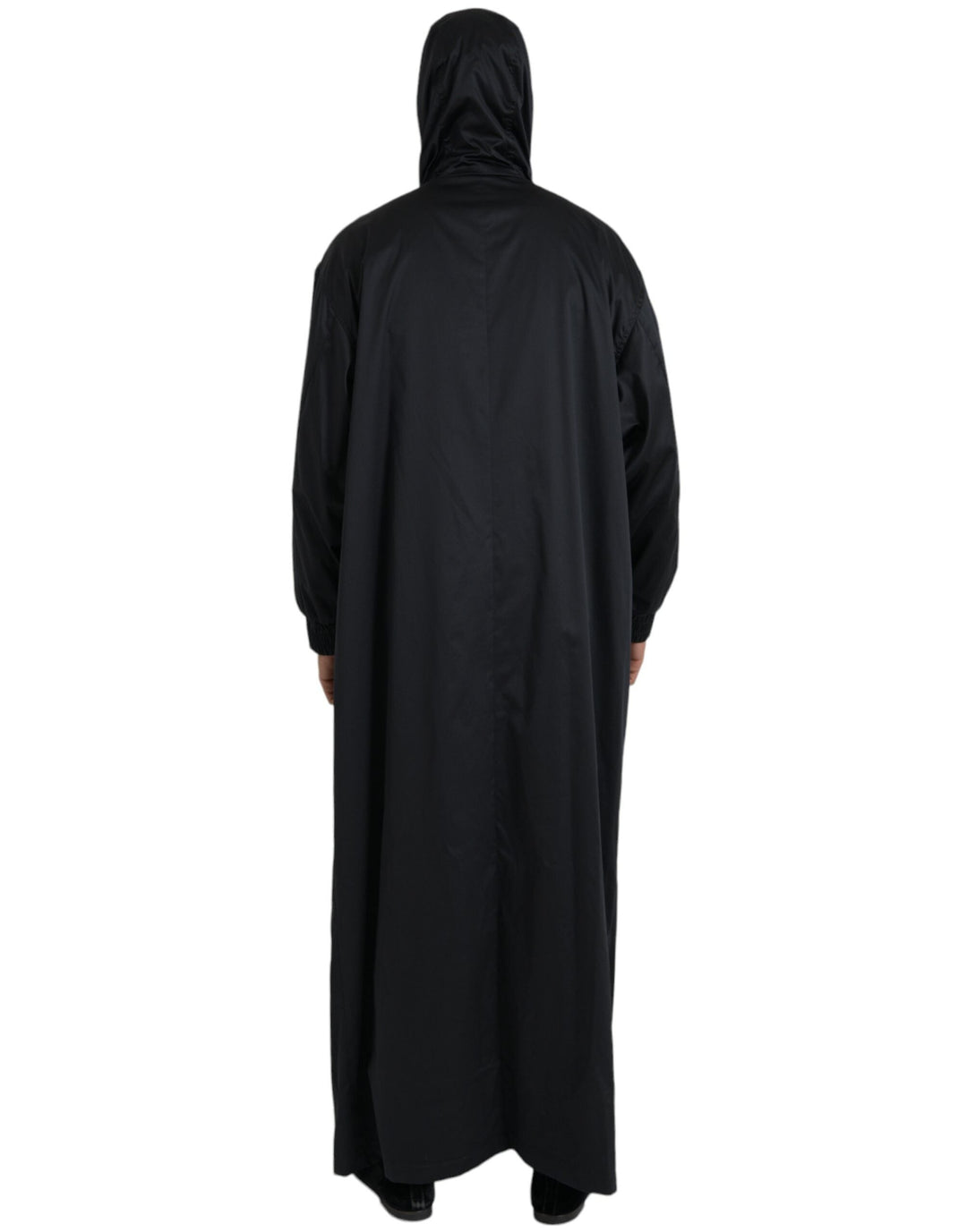 Men’s Dolce &amp; Gabbana Black Polyester Hooded Long Windbreaker Jacket