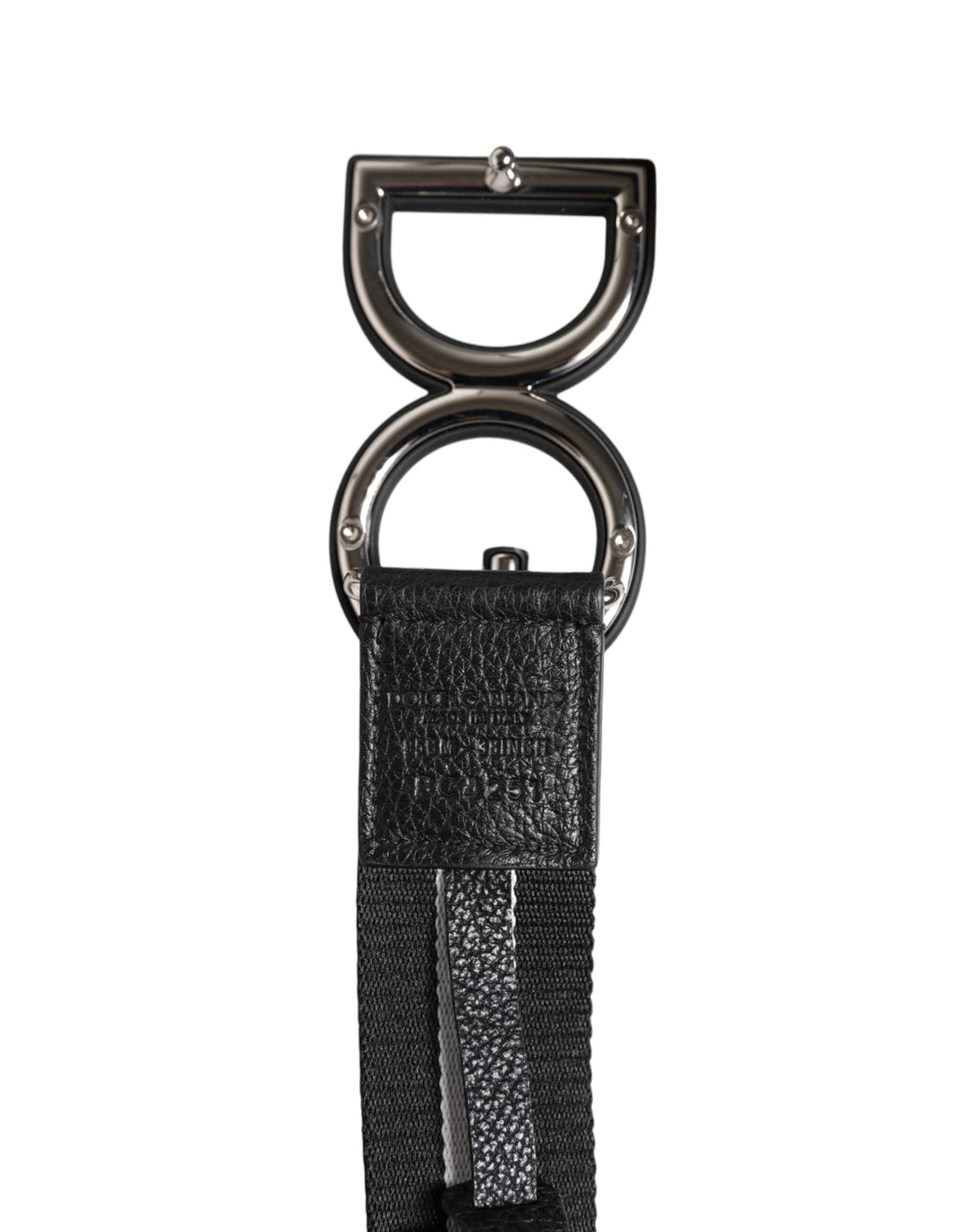 Dolce &amp; Gabbana Black Polyester Logo Print Dg Buckle Belt