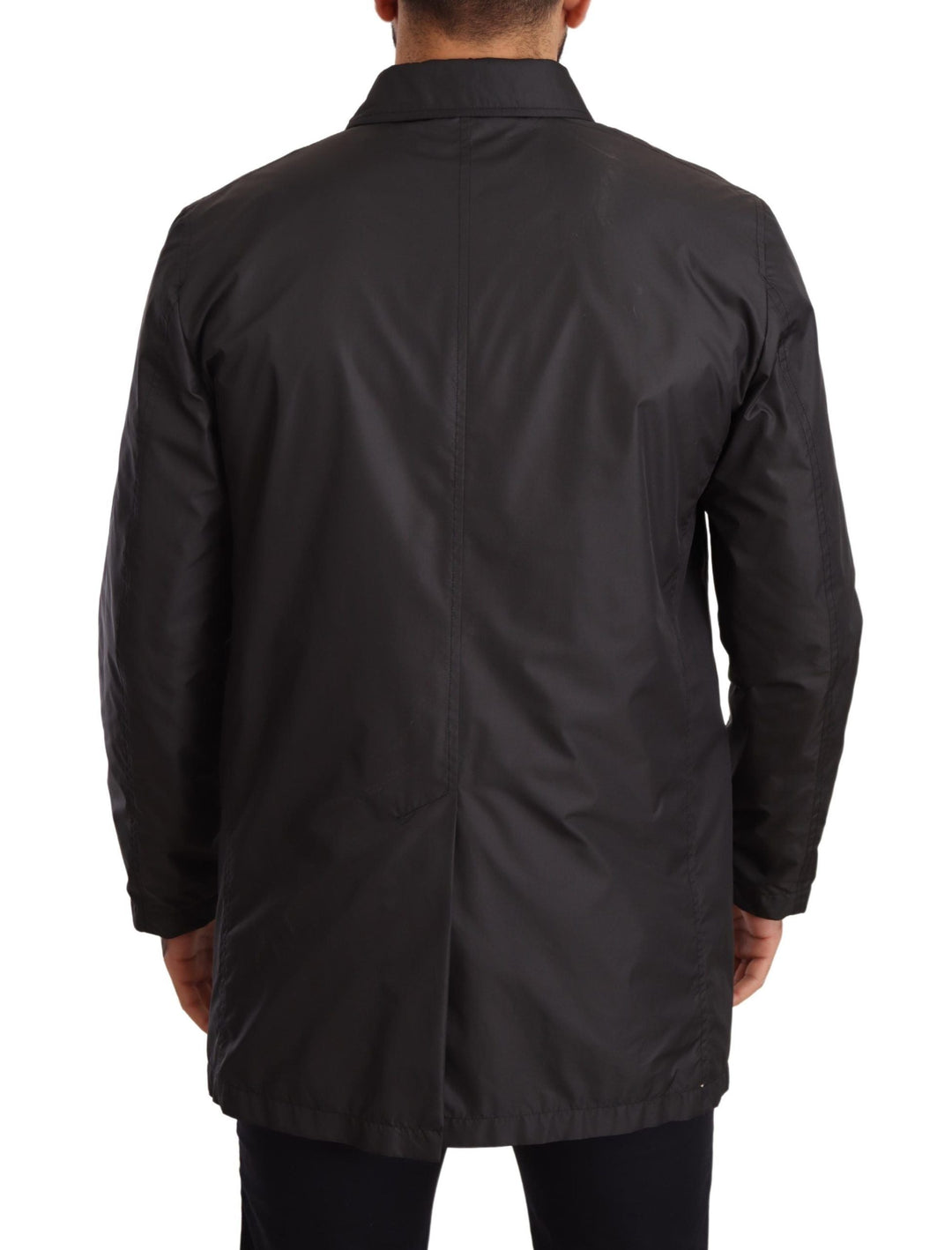 Men’s Dolce &amp; Gabbana Black Polyester Mens Trench Coat Jacket