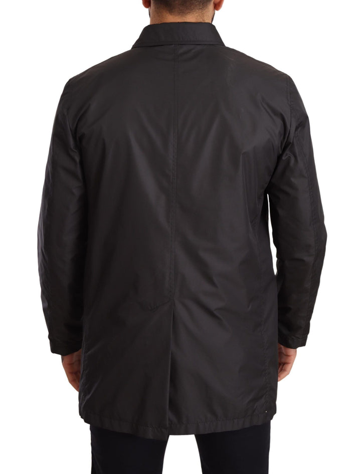 Men’s Dolce &amp; Gabbana Black Polyester Mens Trench Coat Jacket