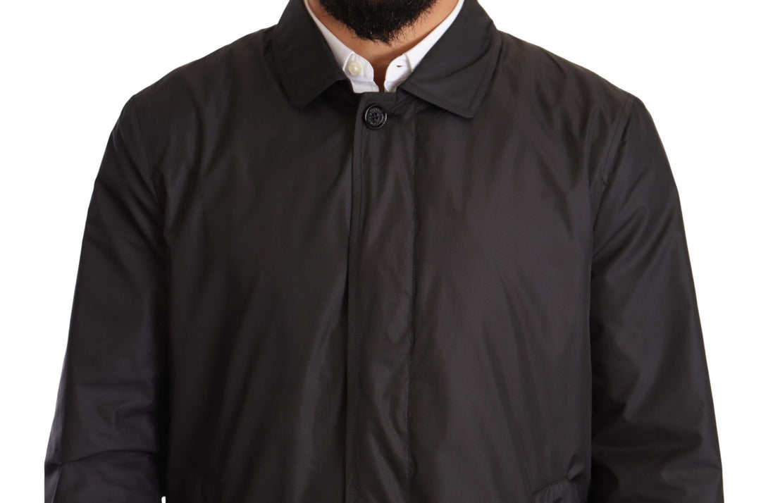 Men’s Dolce &amp; Gabbana Black Polyester Mens Trench Coat Jacket