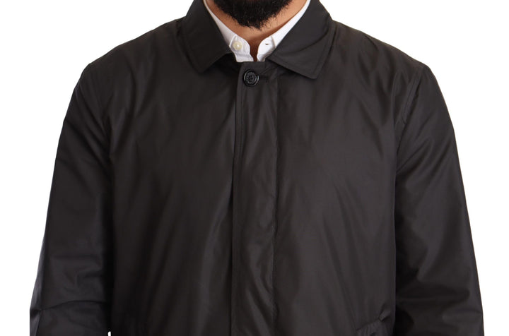 Men’s Dolce &amp; Gabbana Black Polyester Mens Trench Coat Jacket