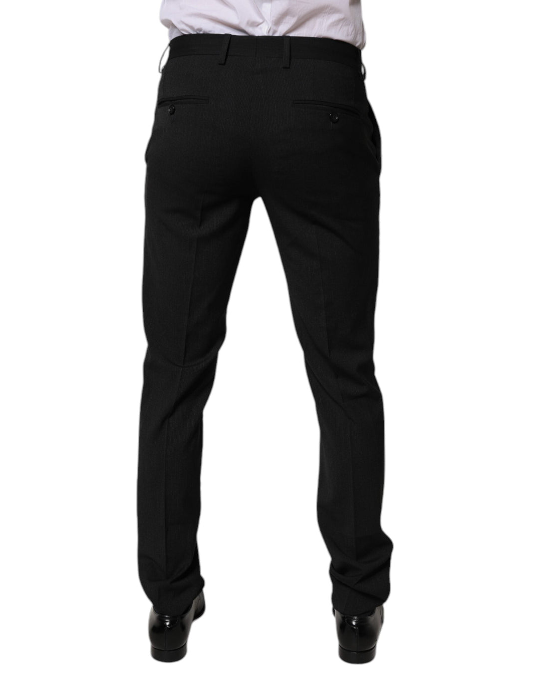 Men’s Dolce &amp; Gabbana Black Polyester Tapered Formal Men Dress Pants