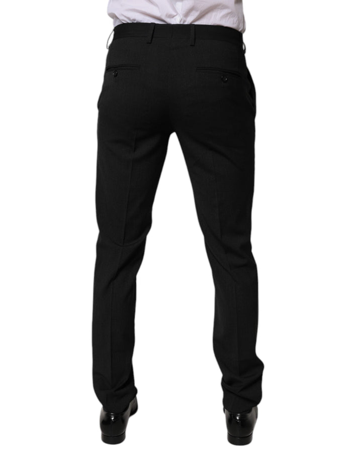 Men’s Dolce &amp; Gabbana Black Polyester Tapered Formal Men Dress Pants