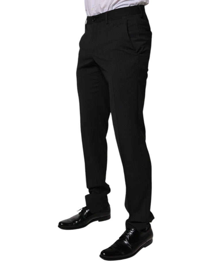 Men’s Dolce &amp; Gabbana Black Polyester Tapered Formal Men Dress Pants