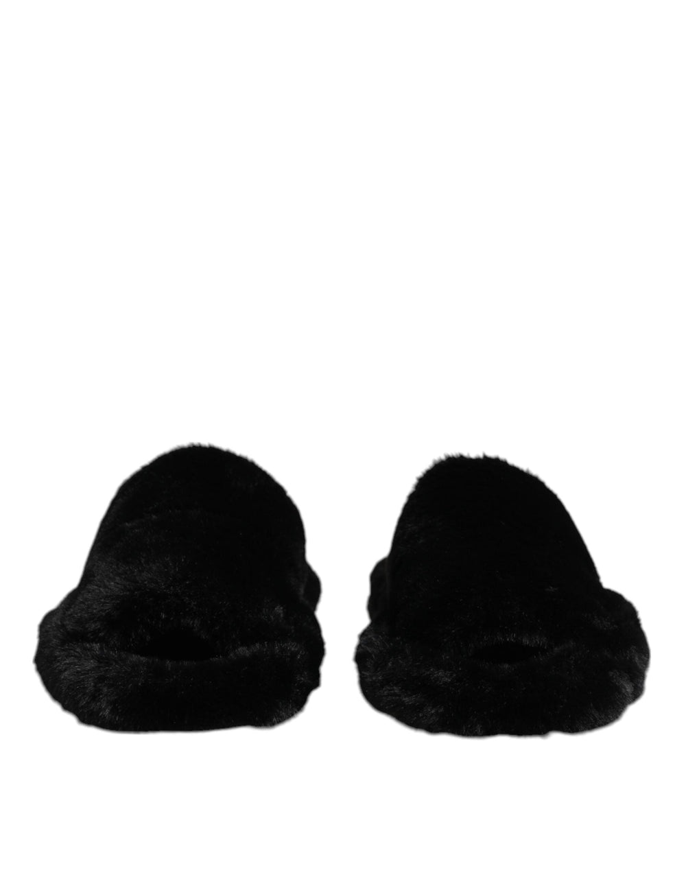 Men’s Dolce & Gabbana Black Polyester Velvet Slides Slipper Shoes