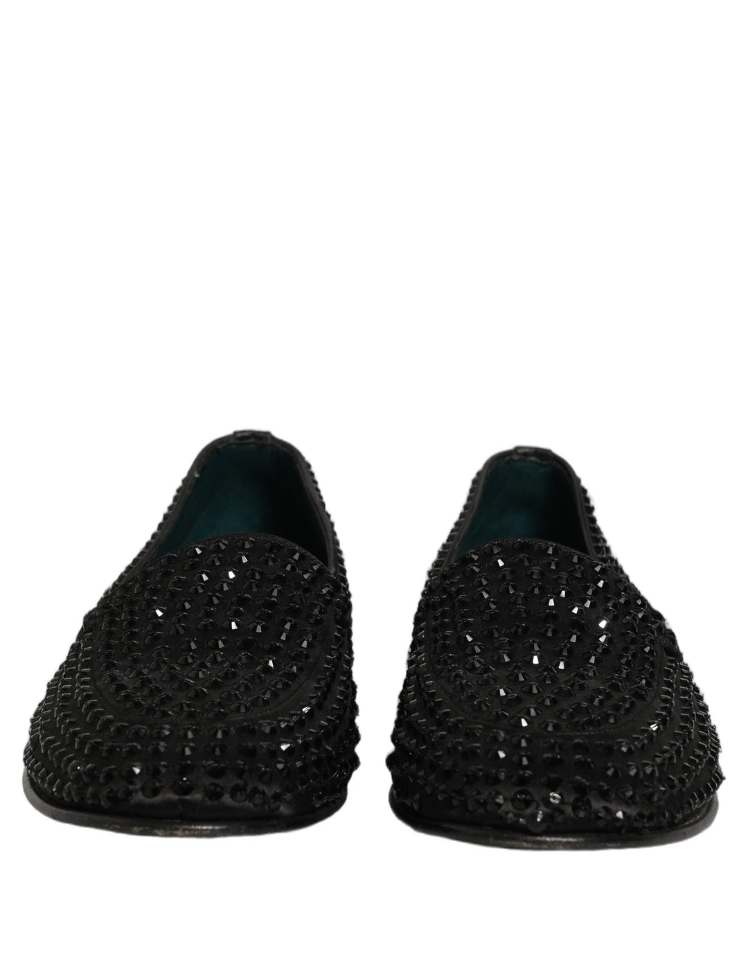 Men’s Dolce &amp; Gabbana Black Rhinestone Embellished Loafers Shoes