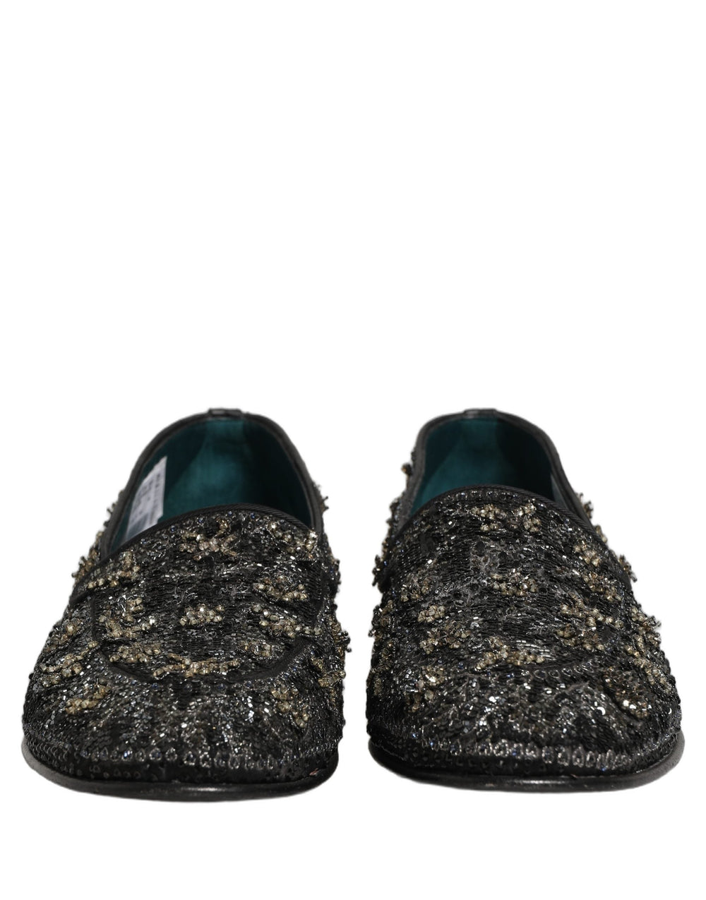 Men’s Dolce & Gabbana Black Rhinestone Embellished Loafers Shoes