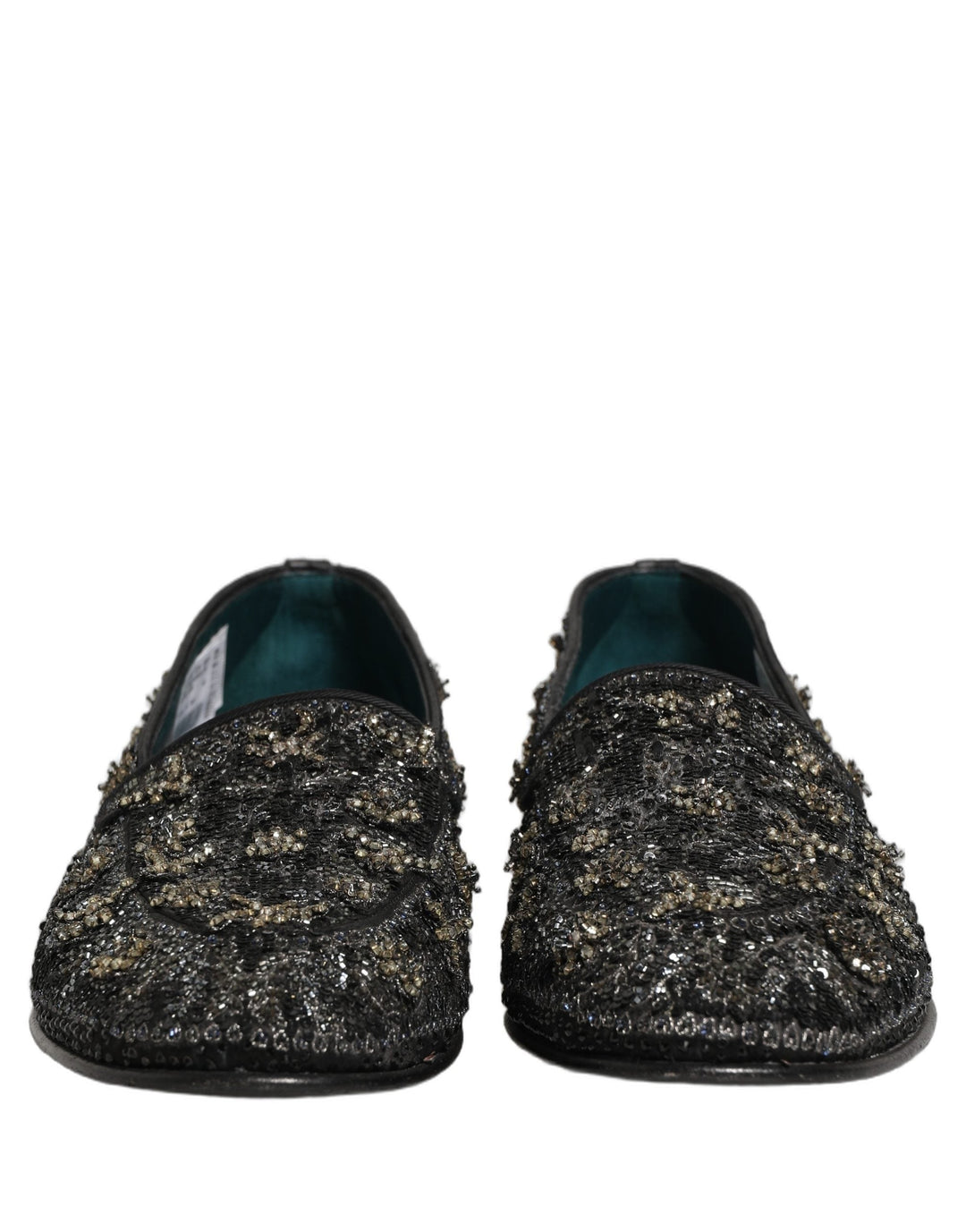 Men’s Dolce &amp; Gabbana Black Rhinestone Embellished Loafers Shoes