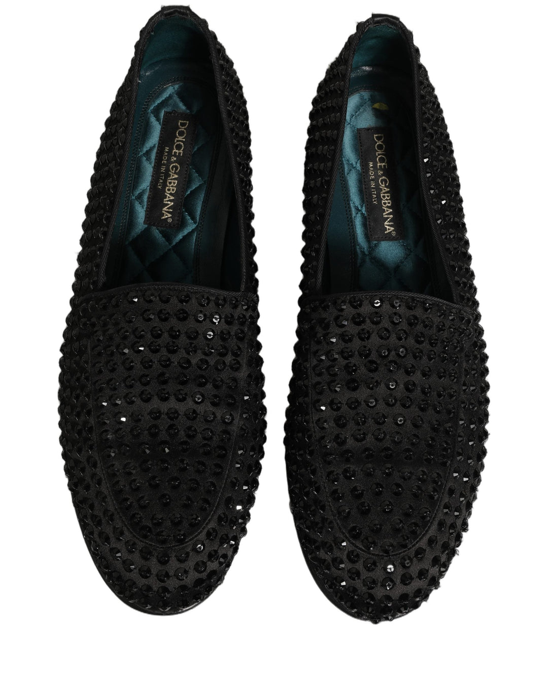 Men’s Dolce &amp; Gabbana Black Rhinestone Embellished Loafers Shoes
