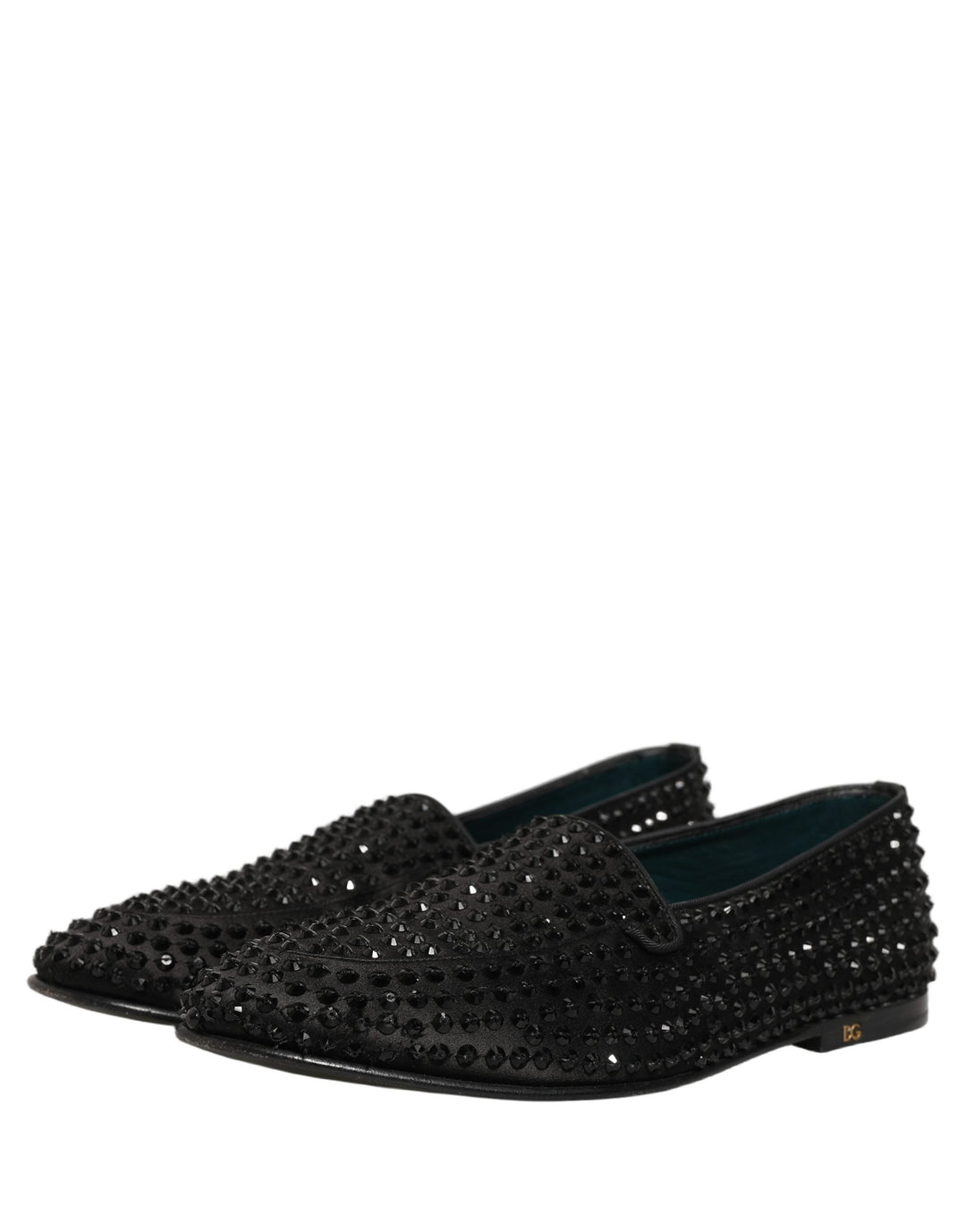 Men’s Dolce &amp; Gabbana Black Rhinestone Embellished Loafers Shoes