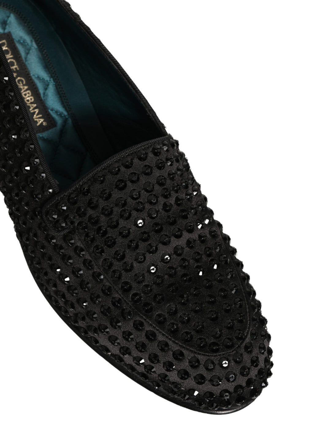 Men’s Dolce &amp; Gabbana Black Rhinestone Embellished Loafers Shoes