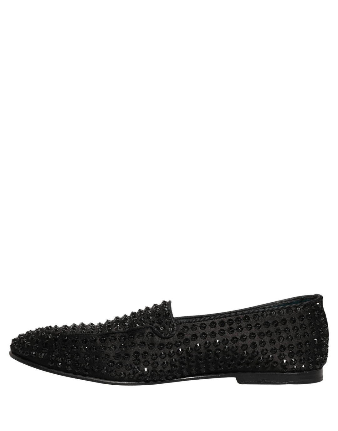 Men’s Dolce &amp; Gabbana Black Rhinestone Embellished Loafers Shoes