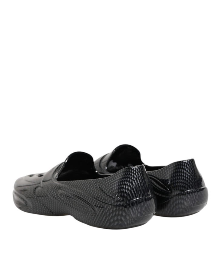 Men’s Dolce &amp; Gabbana Black Rubber Slides Low Top Sneakers Shoes