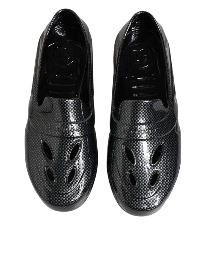 Men’s Dolce &amp; Gabbana Black Rubber Slides Low Top Sneakers Shoes