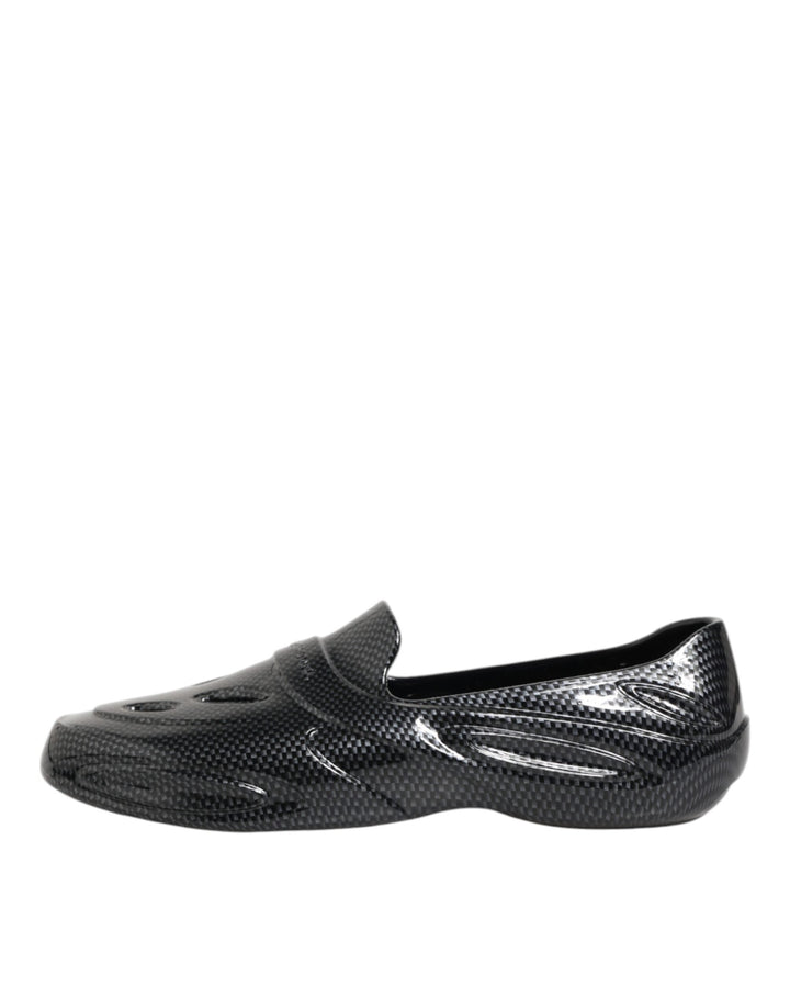 Men’s Dolce &amp; Gabbana Black Rubber Slides Low Top Sneakers Shoes