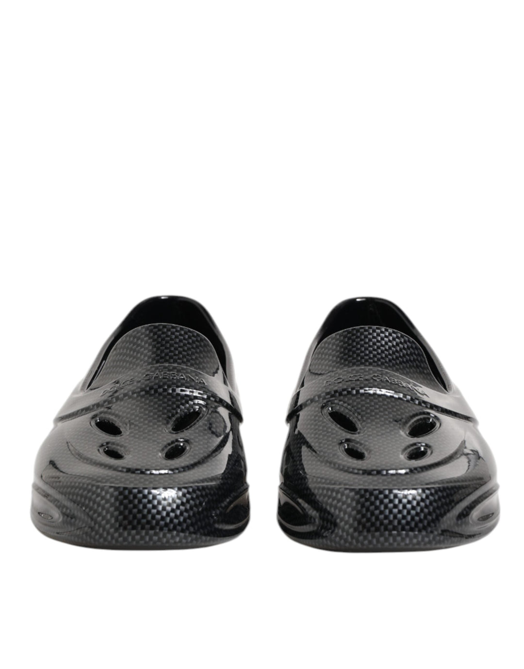 Men’s Dolce &amp; Gabbana Black Rubber Slides Low Top Sneakers Shoes