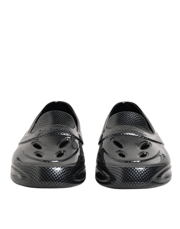 Men’s Dolce &amp; Gabbana Black Rubber Slides Low Top Sneakers Shoes