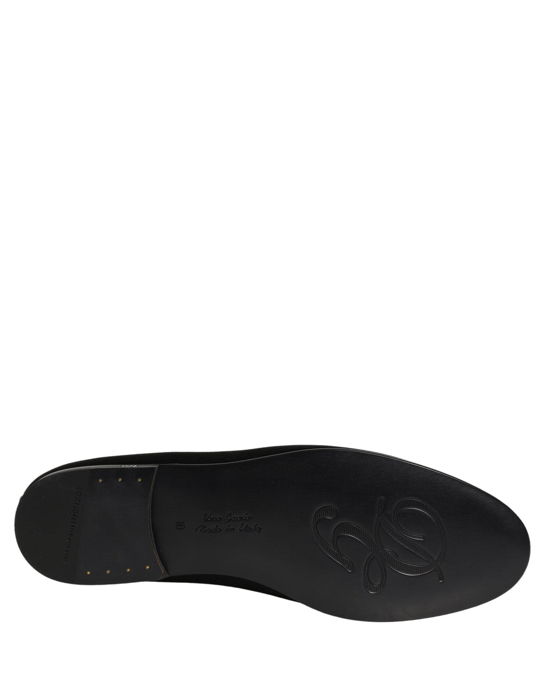 Men’s Dolce &amp; Gabbana Black Satin Logo Slip on Flats Loafers Shoes