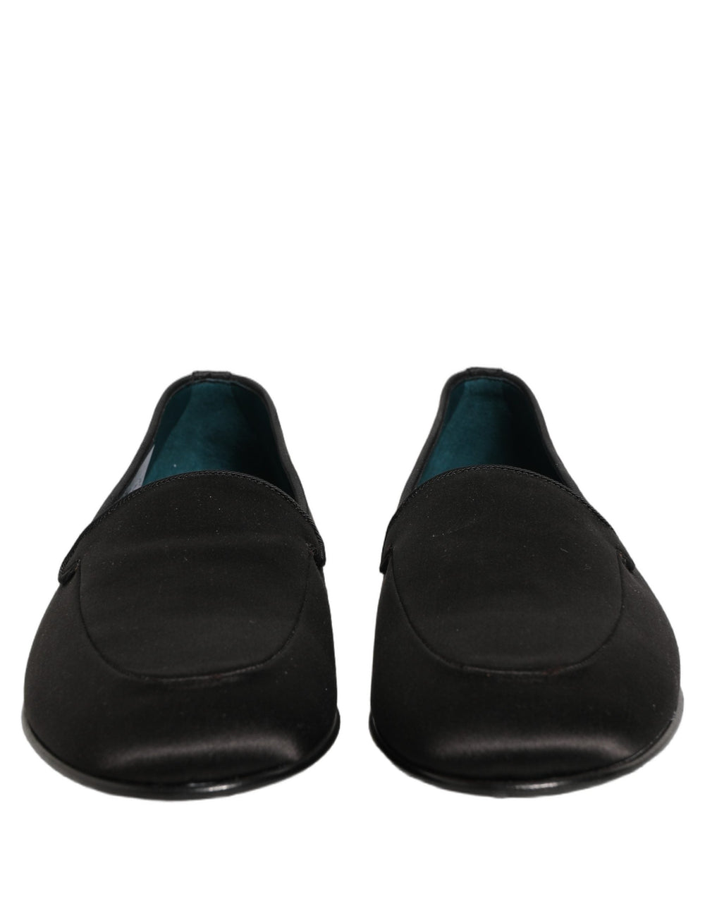 Men’s Dolce & Gabbana Black Satin Logo Slip on Flats Loafers Shoes