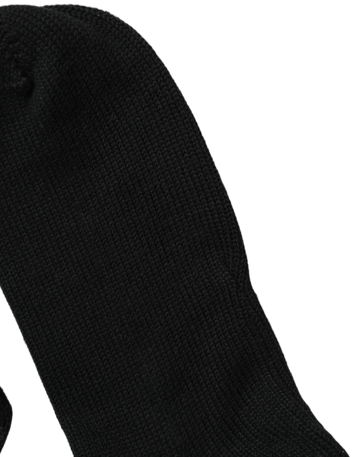 Dolce &amp; Gabbana Black Sequin Cotton Knit Mid Calf Accessory Socks