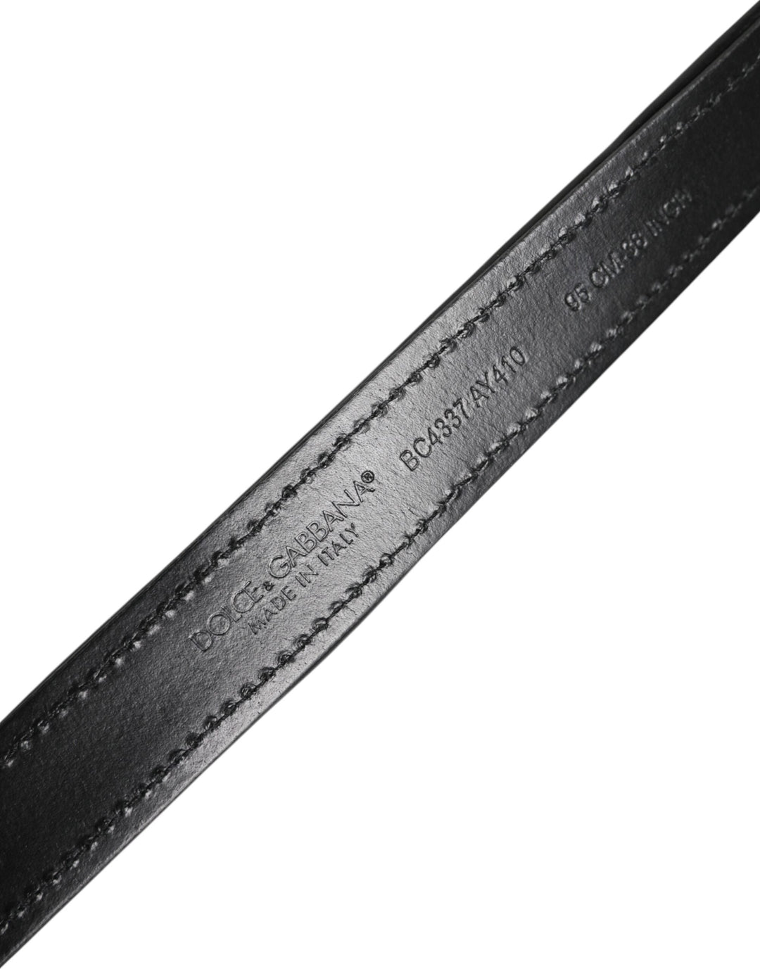 Dolce &amp; Gabbana Black Sequin Embellished Metal Buckle Belt