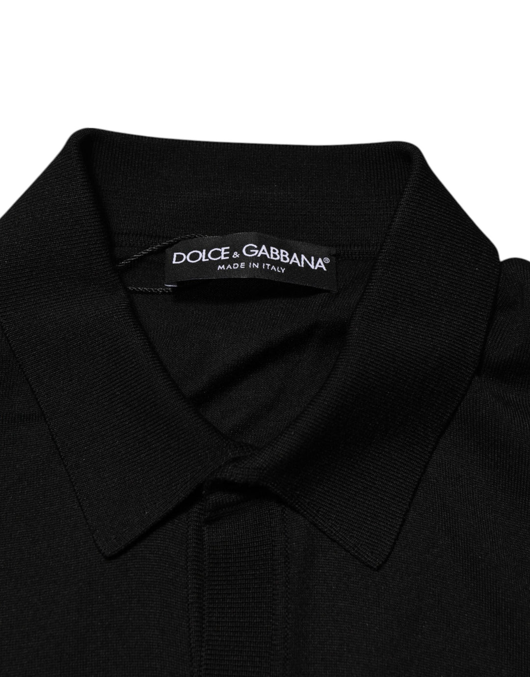 Men’s Dolce &amp; Gabbana Black Silk Button Up Lightweight Sweater