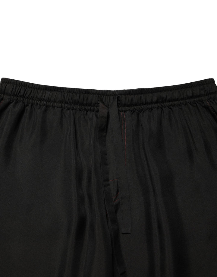 Men’s Dolce &amp; Gabbana Black Silk Drawstring Men Bermuda Shorts