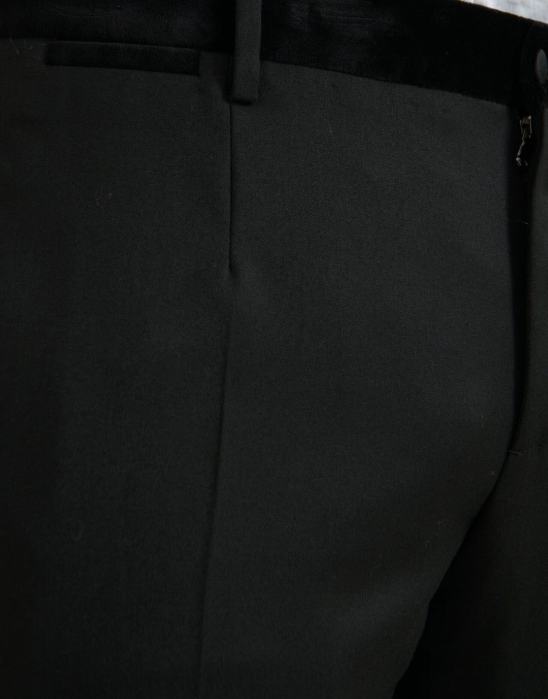 Men’s Dolce &amp; Gabbana Black Silk Men Skinny Dress Pants