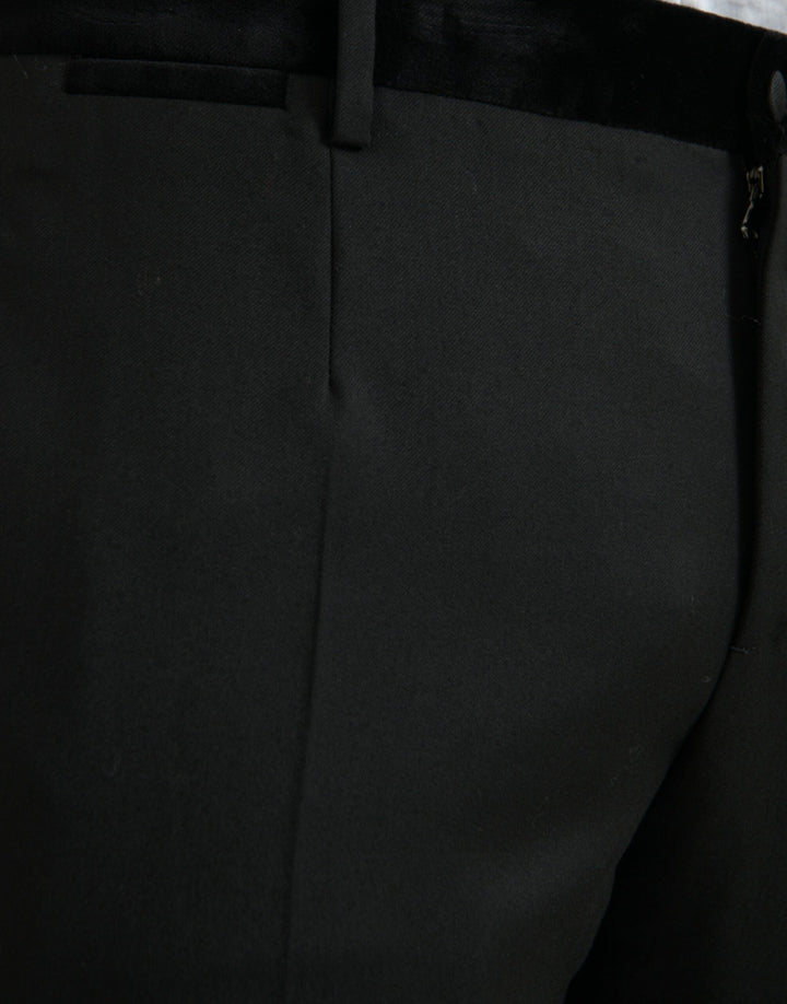 Men’s Dolce &amp; Gabbana Black Silk Men Skinny Dress Pants
