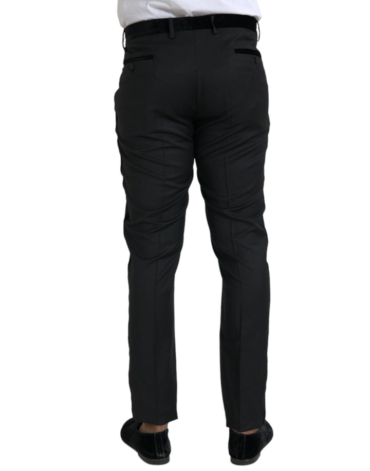 Men’s Dolce &amp; Gabbana Black Silk Men Skinny Dress Pants