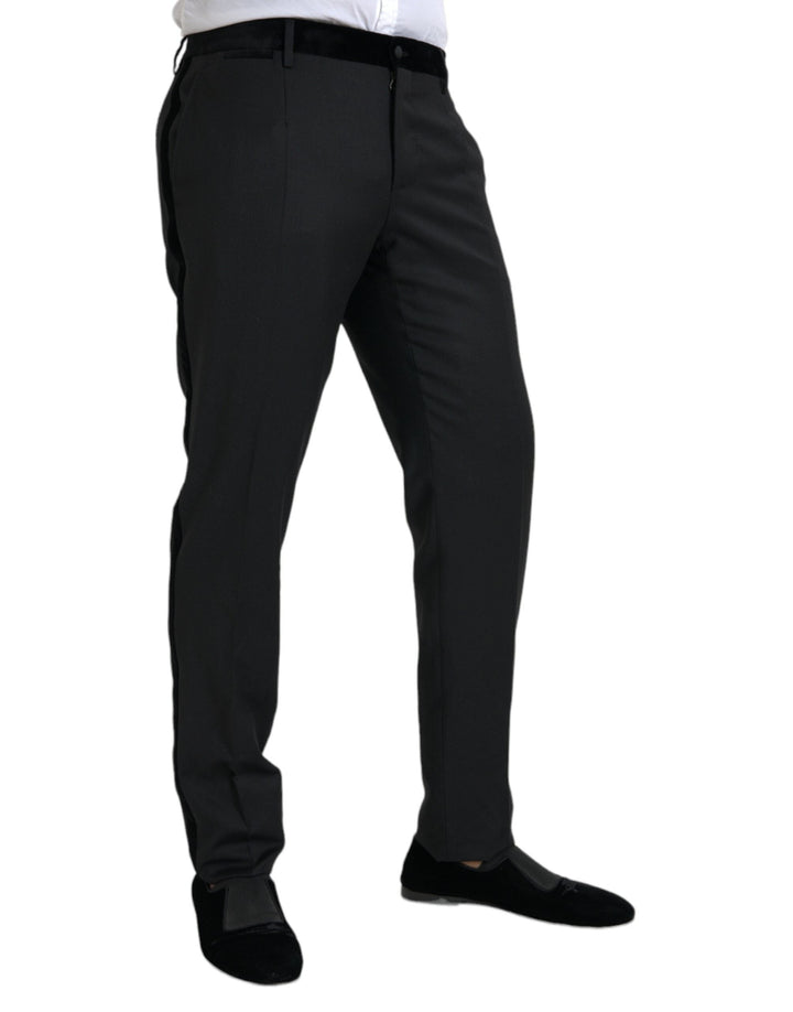 Men’s Dolce &amp; Gabbana Black Silk Men Skinny Dress Pants