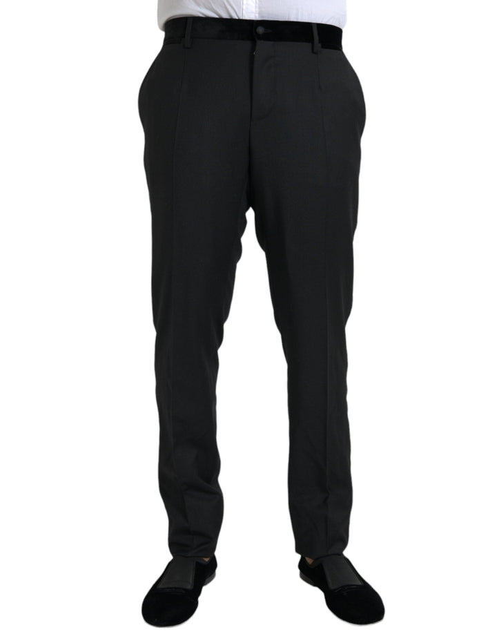 Men’s Dolce &amp; Gabbana Black Silk Men Skinny Dress Pants