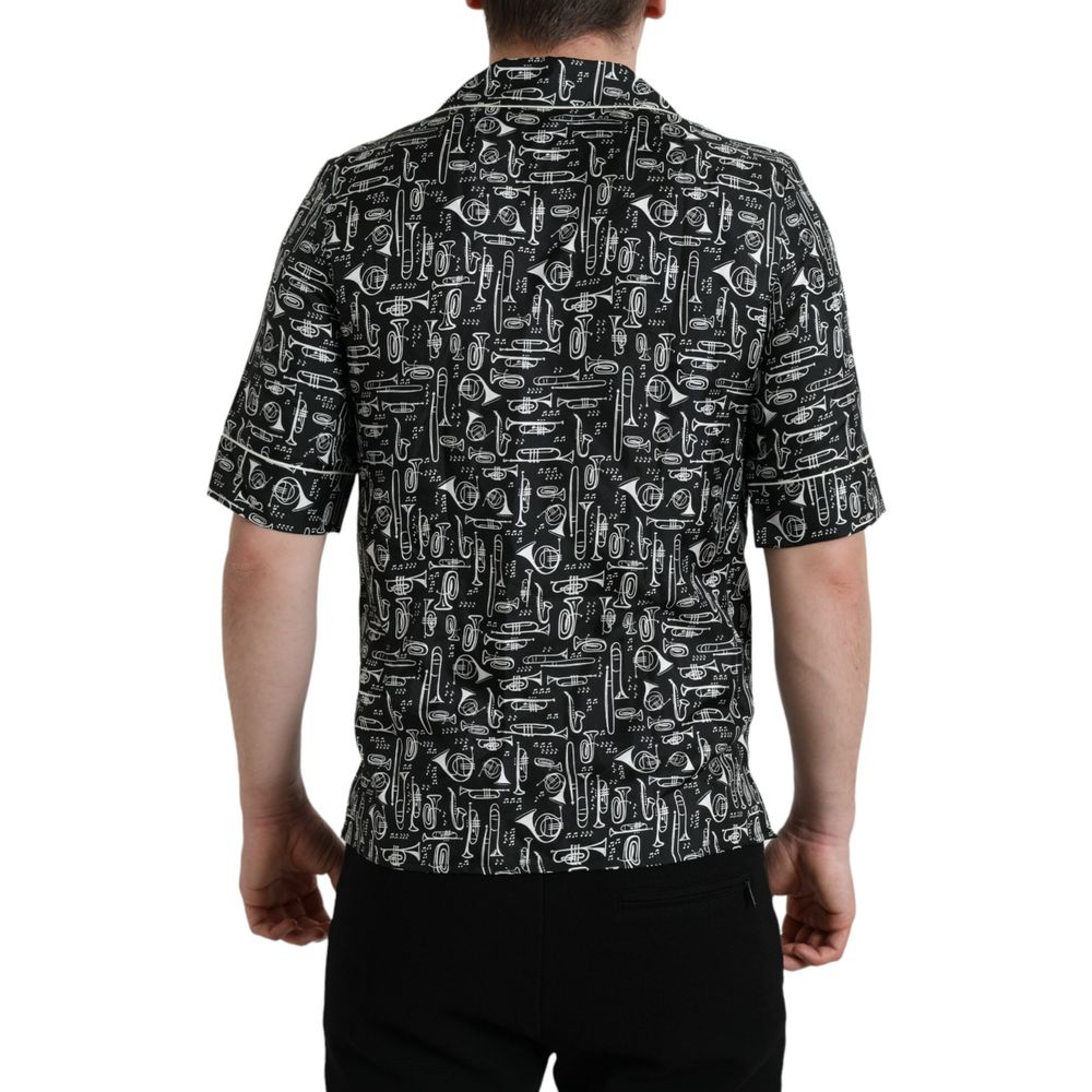 Dolce & Gabbana Black Silk Shortsleeve Shirt