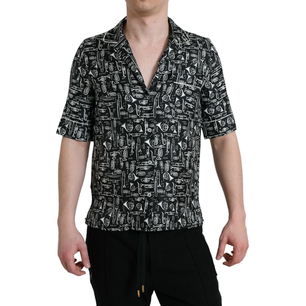 Dolce & Gabbana Black Silk Shortsleeve Shirt