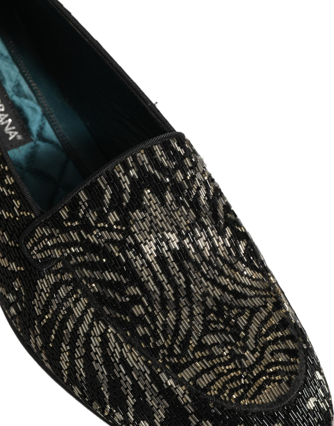 Men’s Dolce & Gabbana Black Silver Embellished Dress Loafers Shoes