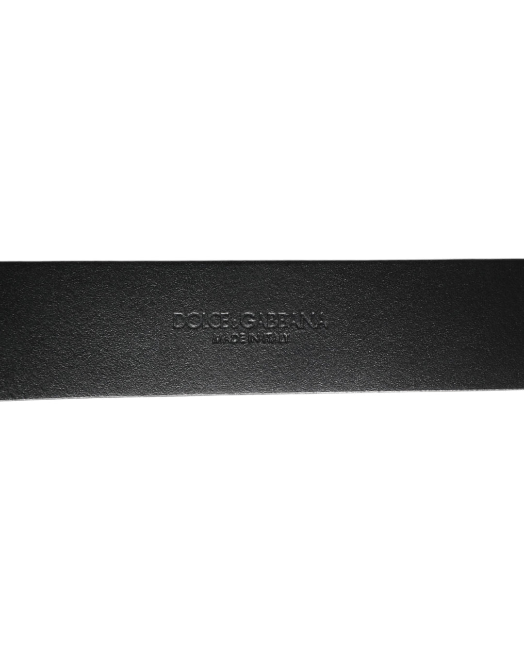 Dolce &amp; Gabbana Black Silver Pebbled Texture Leather Buckle Men Belt