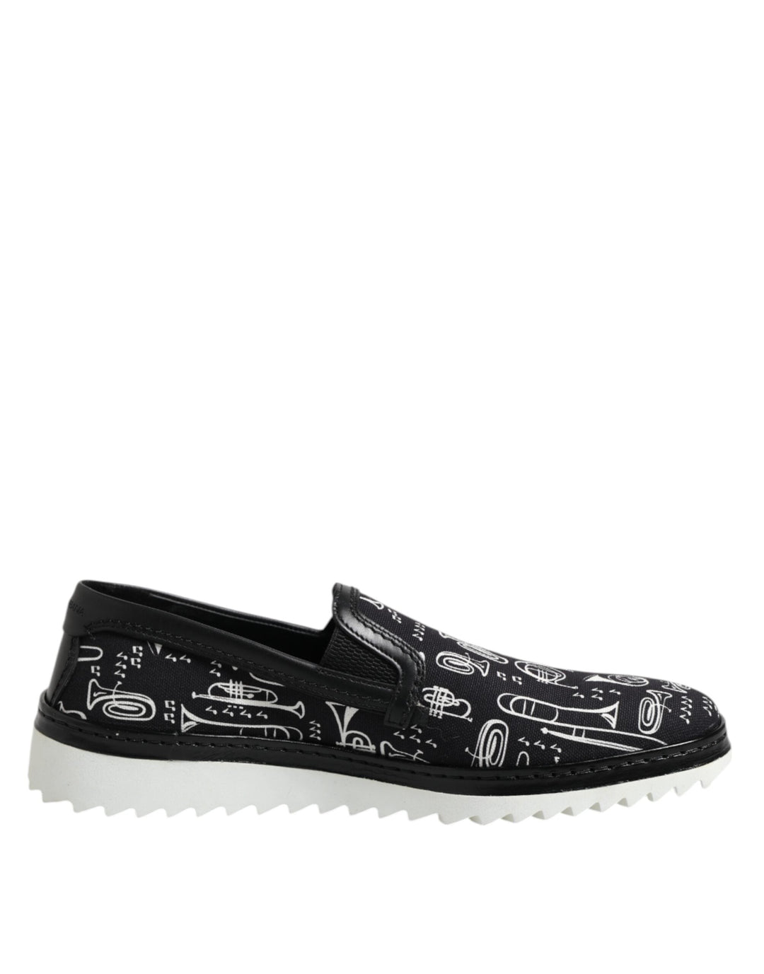 Men’s Dolce &amp; Gabbana Black Slip on Printed Men Loafers Shoes