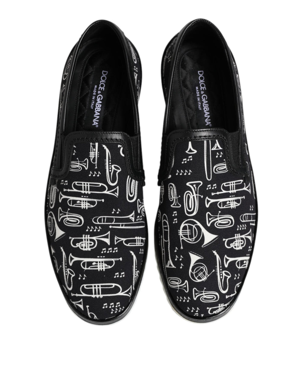 Men’s Dolce & Gabbana Black Slip on Printed Men Loafers Shoes