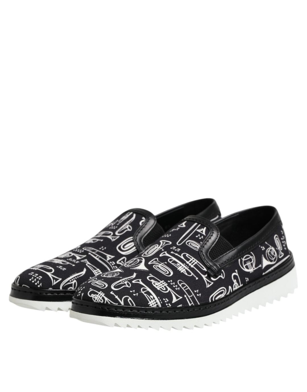 Men’s Dolce &amp; Gabbana Black Slip on Printed Men Loafers Shoes
