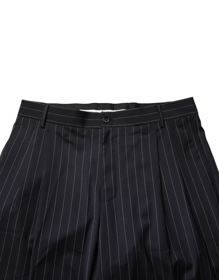 Men’s Dolce &amp; Gabbana Black Stripe Straight Men Dress Trouser Pants