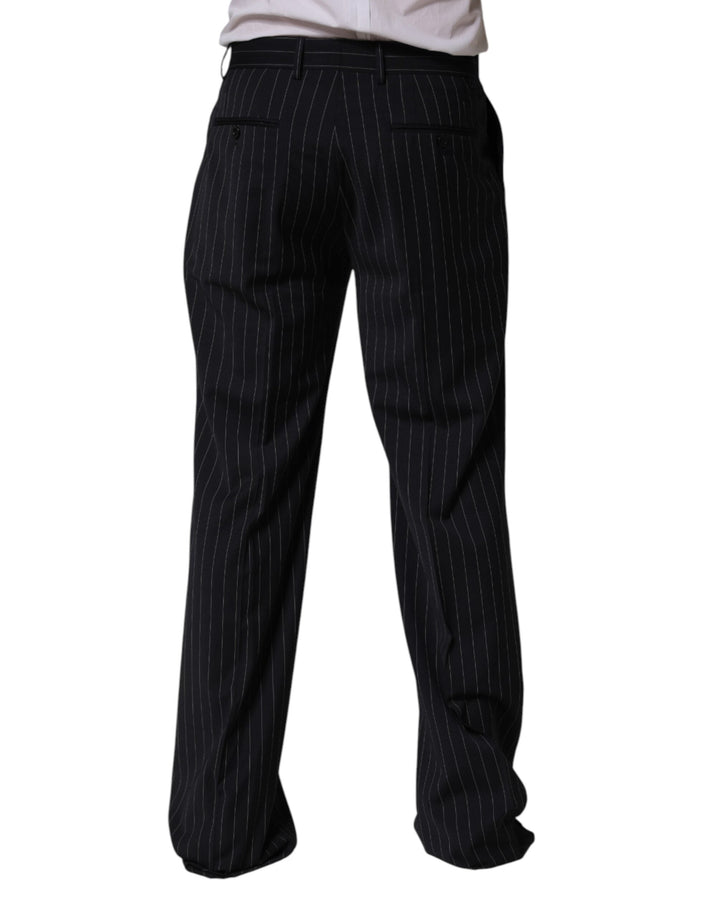 Men’s Dolce &amp; Gabbana Black Stripe Straight Men Dress Trouser Pants