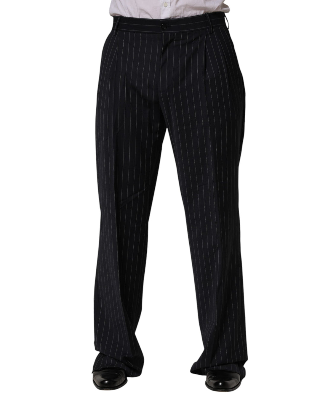 Men’s Dolce &amp; Gabbana Black Stripe Straight Men Dress Trouser Pants
